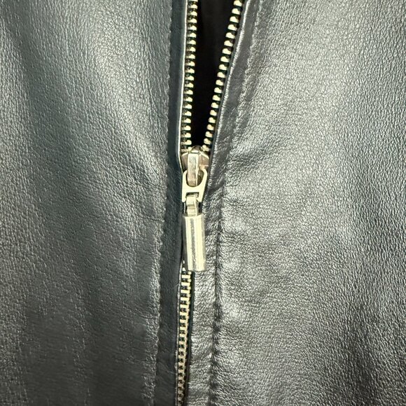 Vintage Black Leather Jacket Women’s New Port News Size M Excellent - Picture 8 of 10